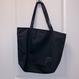 FABLETICS Black Zippered Canvas Tote with Logo